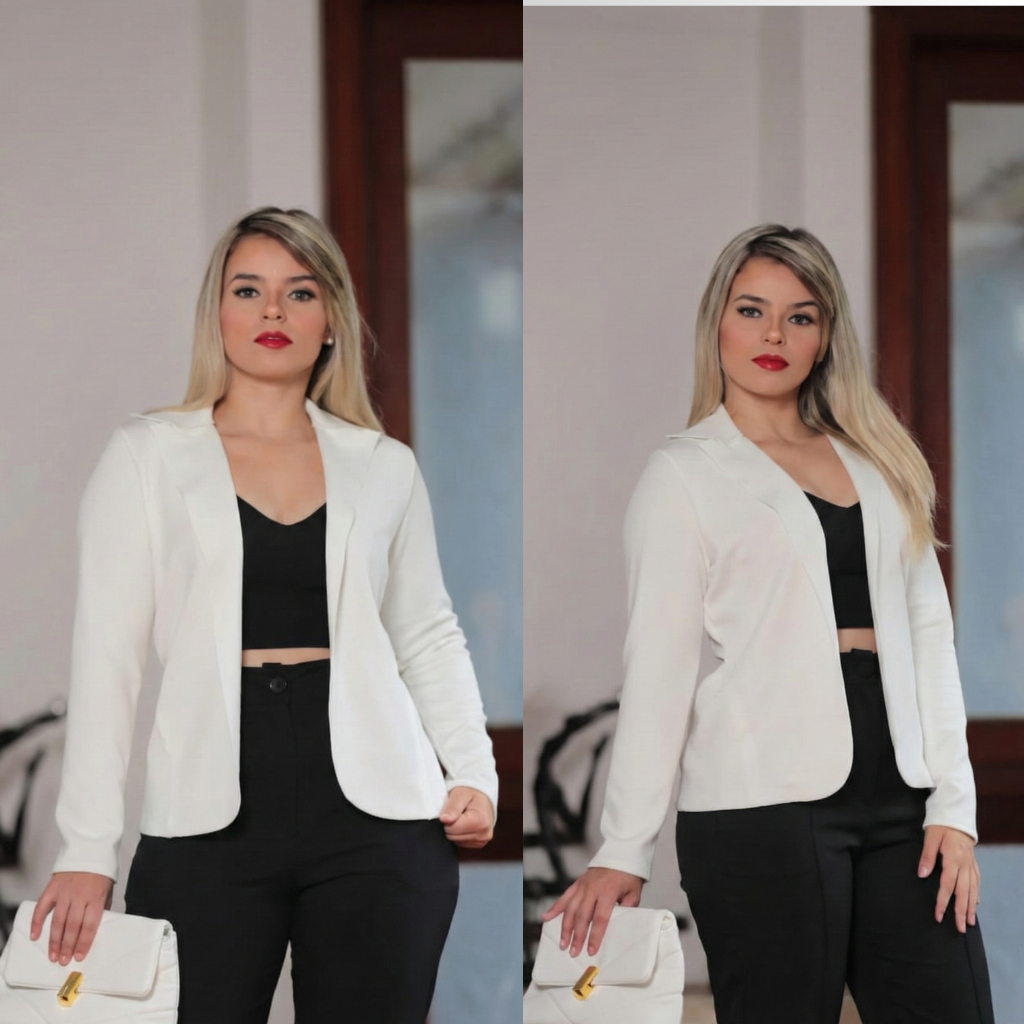 Blazer Feminino Neoprene  Casaco Social Moda Evangélica em Oferta na Shopee