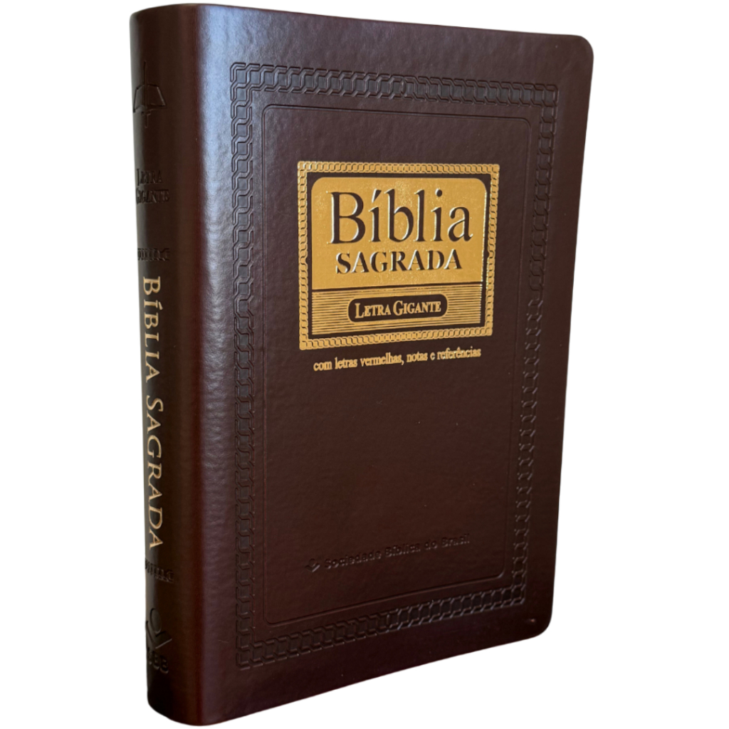 Biblia Sagrada ARC Almeida Revista e Corrigida Letra Gigante Evangélica Índice Capa Marrom Nobre