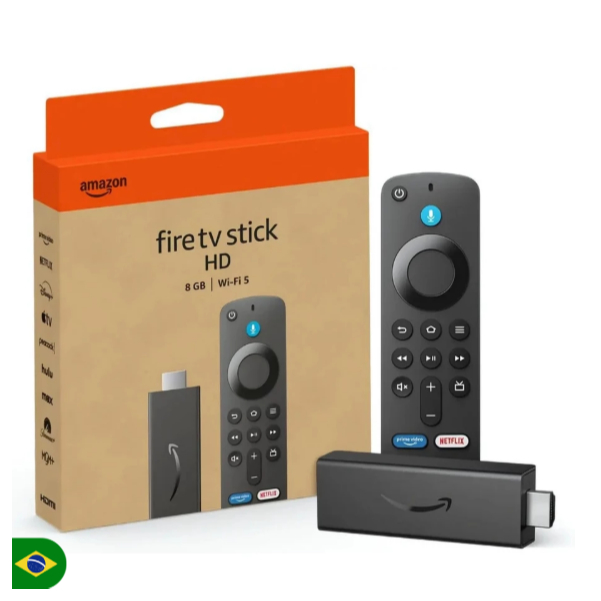 Novo Fire Tv Stick Full HD Controle Remoto Por Voz Alexa Amazon Bivolt
