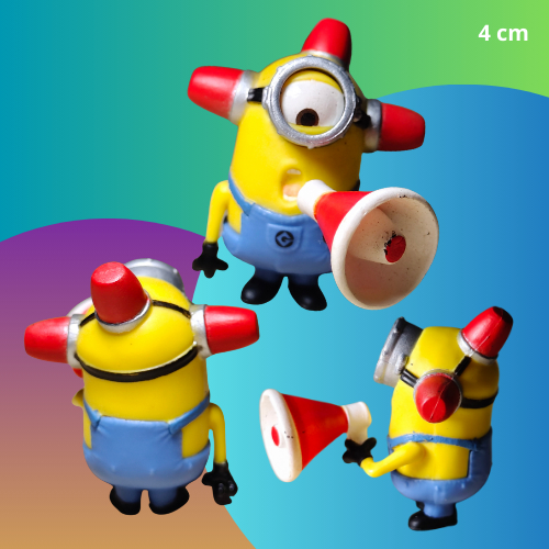 Minions Mini Boneco Minion Fireman Colecionável Megafone Miniatura Fogo Alerta Figura