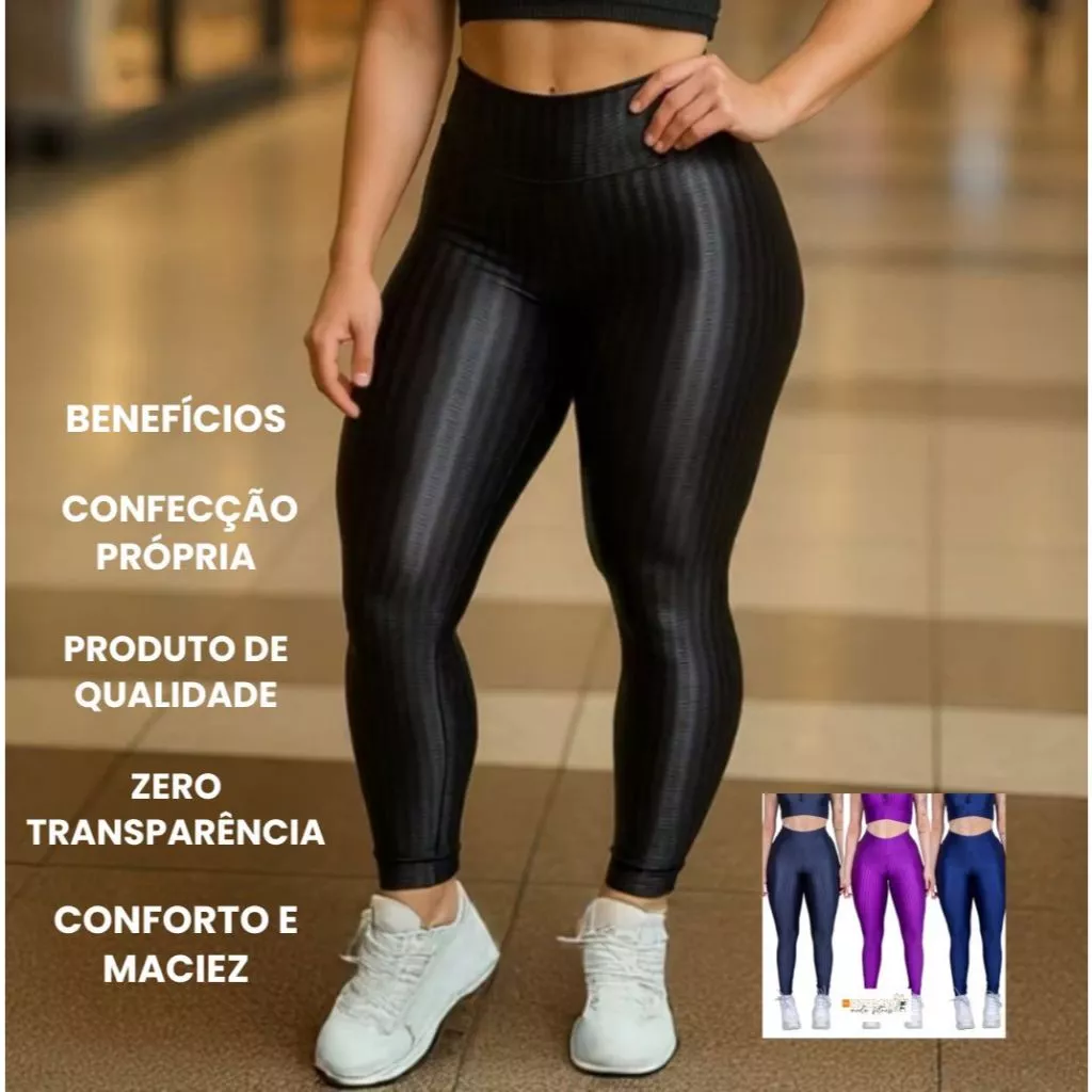 CALÇA LEGGING 3D PREMIUM FEMININA,  SEM TRANSPARÊNCIA, CINTURA ALTA, ACADEMIA FITNESS — imagem 1