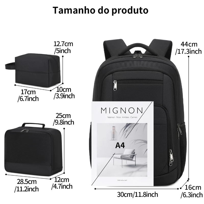 Mochila Escolar para Notebook Impermeável Reforçada Unissex Grande — foto 2