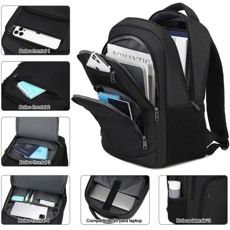 Mochila Escolar para Notebook Impermeável Reforçada Unissex Grande — foto 3