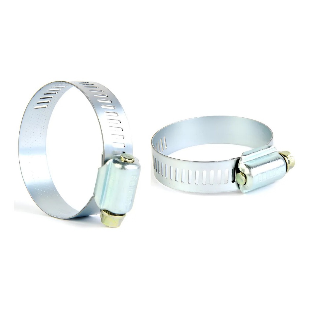 Abraçadeira Rosca Sem Fim 114 A 133mm P/ Duto 120-126mm 2pç. Prateado