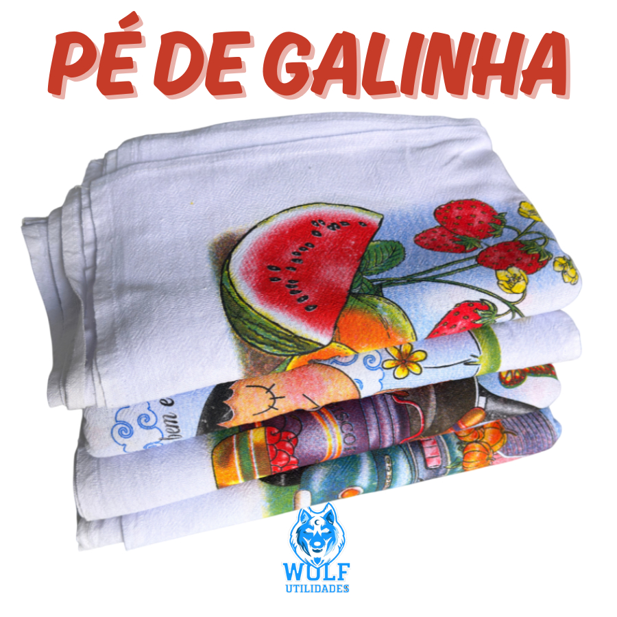 Pano De Prato Pé De Galinha Estampado Grande! em Oferta na Shopee