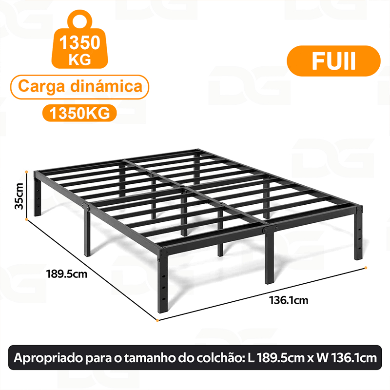Cama de Solteiro Estrado de Metal Dobrável Capacidade 1350KG Fácil De Instalar Ripas de Aço Queen O17 em Oferta na Shopee