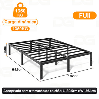 Cama de Solteiro Estrado de Metal Dobrável Capacidade 1350KG Fácil De Instalar Ripas de Aço Queen O17