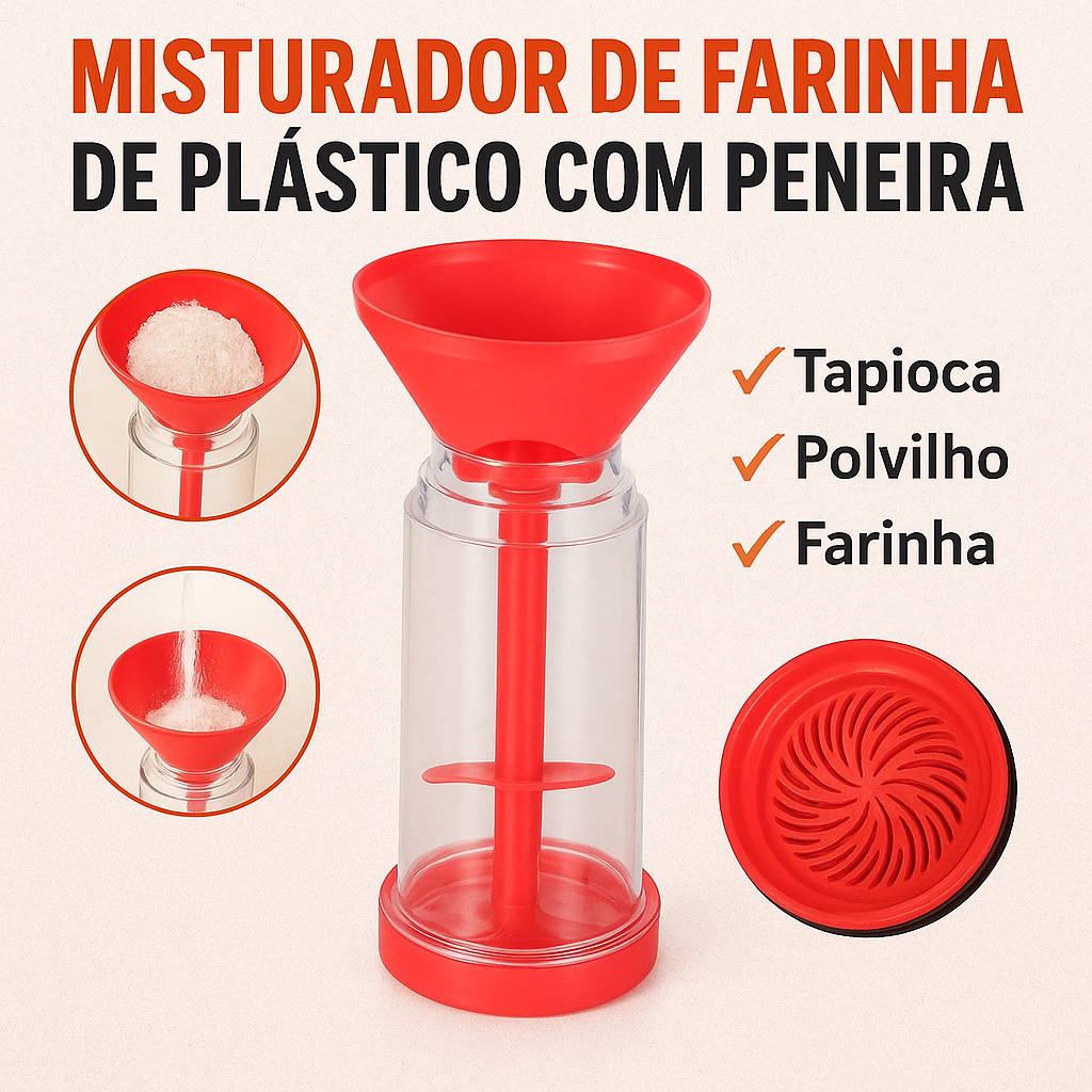 Misturador de farinha portátil rotativo peneira de farinha copo utensílios de cozimento de cozinha doméstica