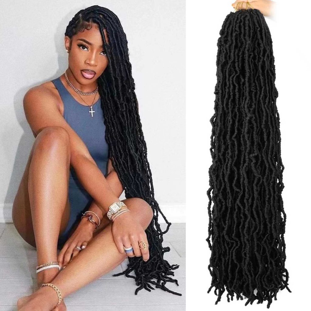 90 cm Cabelo de crochê Soft Locs Faux Locs Pré-laçado Cacheado e Ondulado Para Mulheres