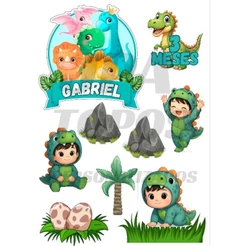 TOPPER ( Topo de bolo personalizado para festa DINOSSAURO BABY)