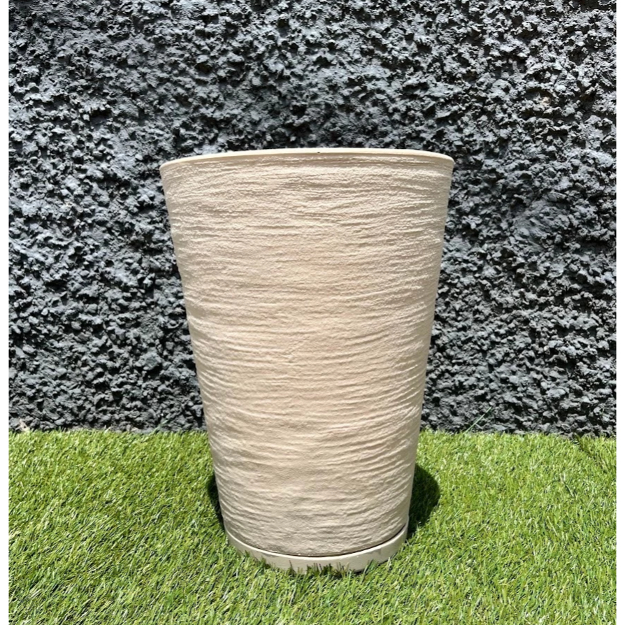 Vaso para Planta Decorativo Cone Redondo Escovado N°2 Luxo Moderno com Prato em Oferta na Shopee