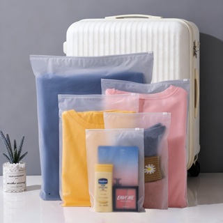 Kit 3 A 25 Unid Fosco Saco Embalagem Roupa Transparente Viagem Lingerie Meias Zíper De Armazenamento em Oferta na Shopee