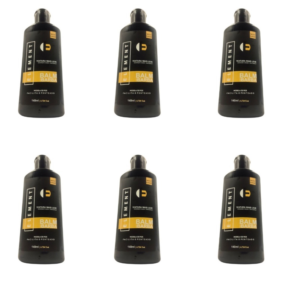 Balm Para Barba Hidratação Antifrizz Element Alfa Looks 140ml Kit com 6 Unidades