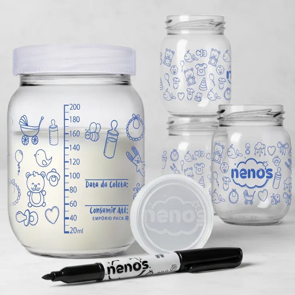 3 Potes Vidro Armazenar Leite Materno, Papinha (267.BABY-A) em Oferta na Shopee