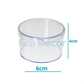 Kit Caixinha Redonda Acrilica 6x4 - 50 unidades - decoracçao de festas - lembrancinhas para festas em Oferta na Shopee