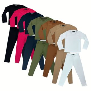 Kit 2 Conjuntos Térmicos Infantil Juvenil Menina e Menino - Segunda Pele Peluciada - kit com 4 Peças em Oferta na Shopee