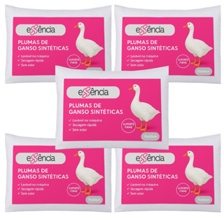 Kit 5 Travesseiro Pluma de Ganso Luxo Antiacaro 70x50cm Toque Macio em Oferta na Shopee