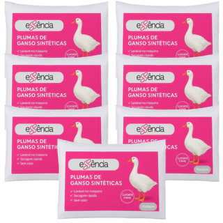 Kit 7 Travesseiro Pluma de Ganso Toque Macio Descanso Antiacaro 70x50cm Luxo