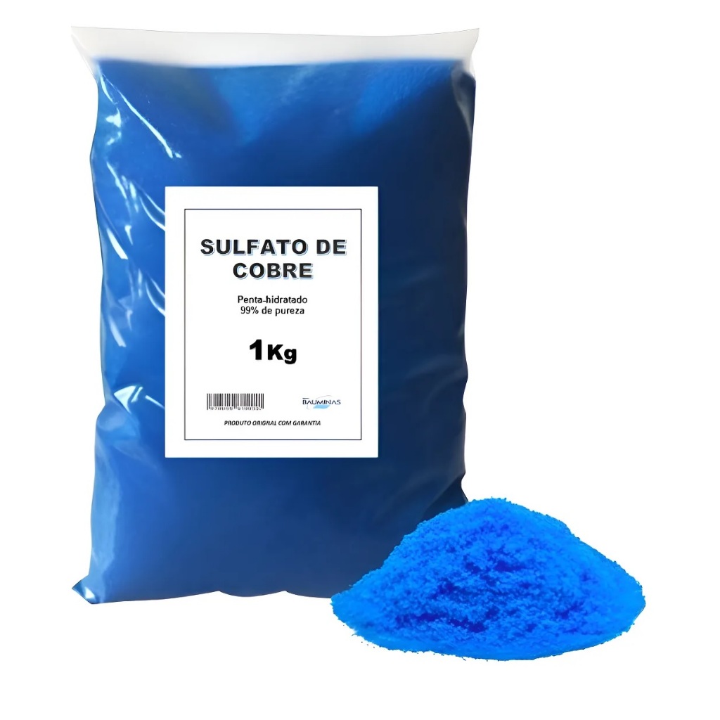 BAUMINAS - Sulfato de Cobre de 1Kg com pureza de 99,00% - GARANTIA E NOTA FISCAL em Oferta na Shopee