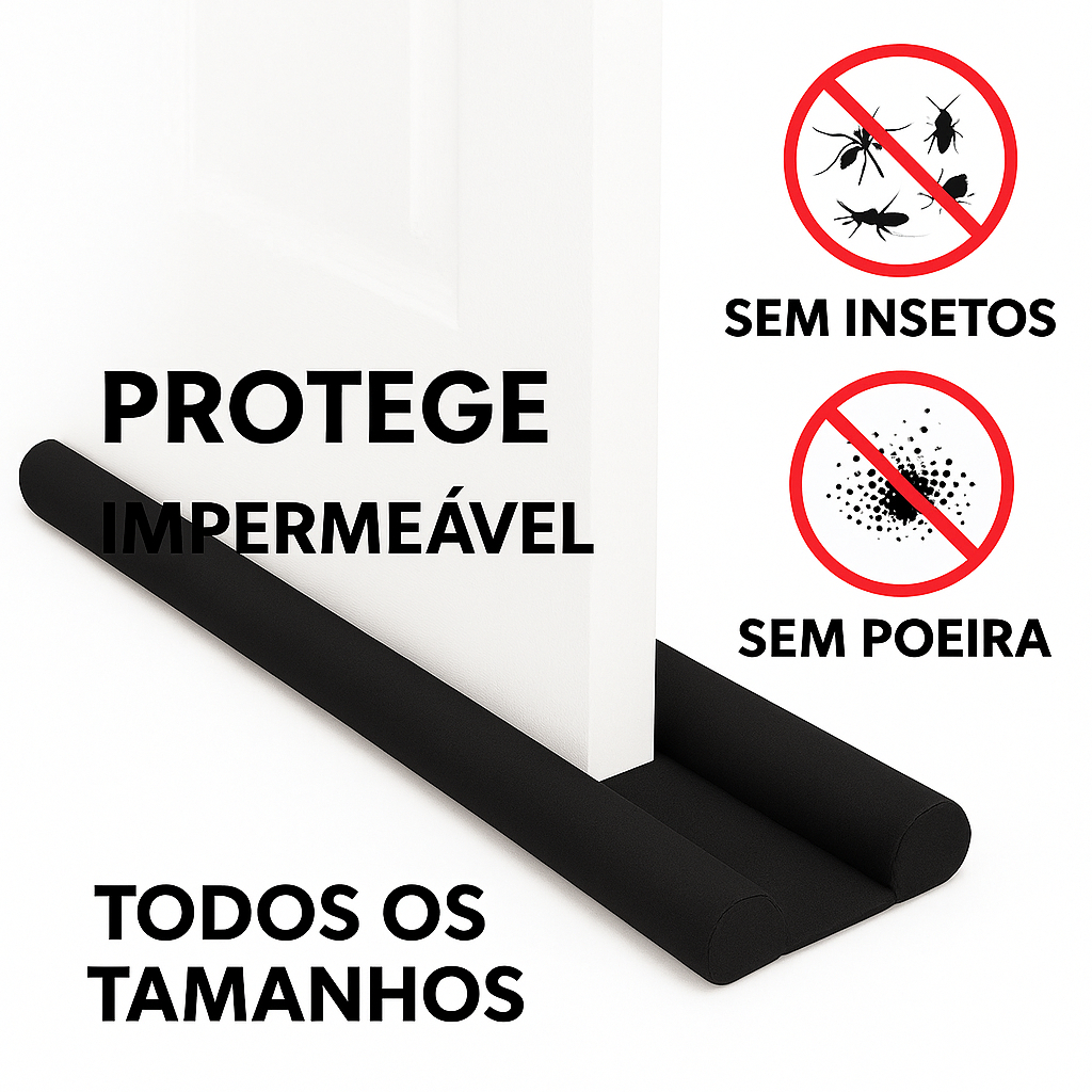 Veda Porta Protetor Rolinho 70cm 80cm  90cm  100cm 120cm Impermeável Proteção Dupla para sua casa preto em Oferta na Shopee