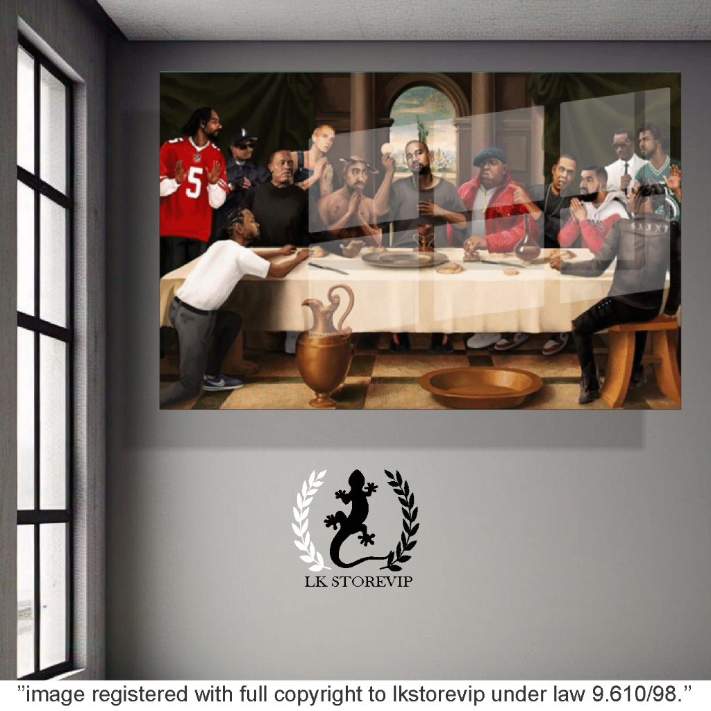 Quadro Decorativo Hip Hop Ultima Ceia Rappers 70x50