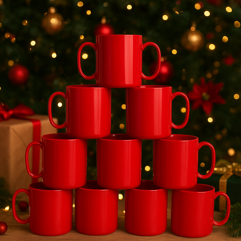 Jogo Canecas Vermelhas Merenda Plástico Creche Festa Lembrancinha Natal em Oferta na Shopee
