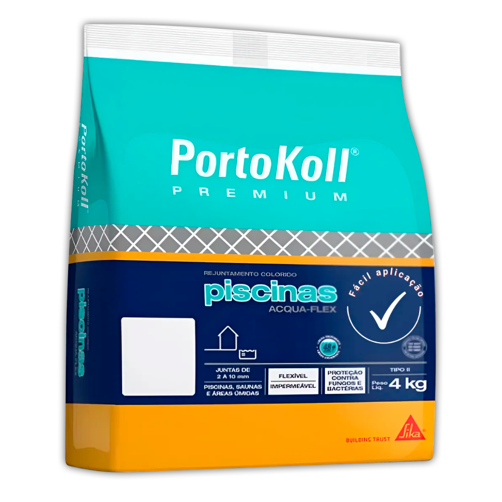 Rejunte Portokoll Piscina Branco Brilhante 4kg AcquaFlex Impermeável Antifungo Premium em Oferta na Shopee