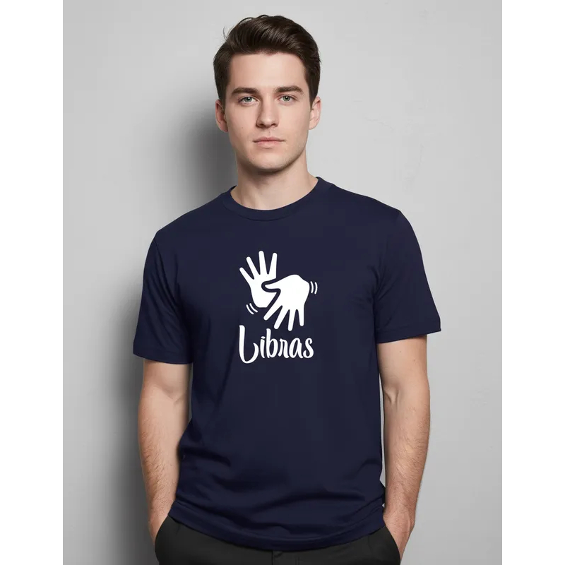 Camiseta Libras Sinais Interprete Visual Camisa Surdo Linguagem Inclusão