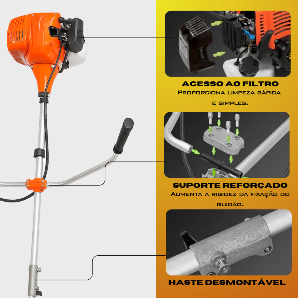 Roçadeira Cortador Aparador de Grama Eletrica Gasolina 48V 2 Baterias Para Jardim Casa Sitio Chacara · foto 2