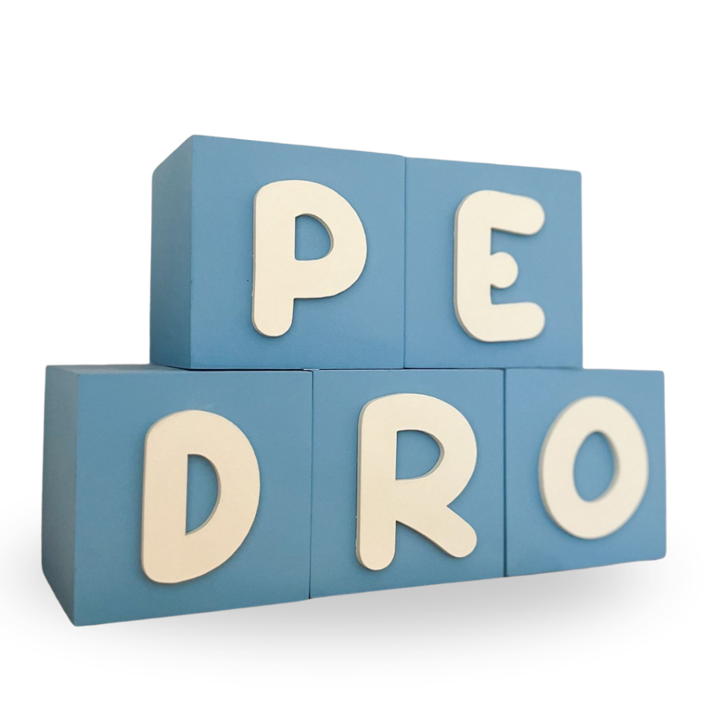 Cubos Mdf Com Nome Letras Bebê Infantil Decoração Quarto Criança Personalizado Atelier Belly
