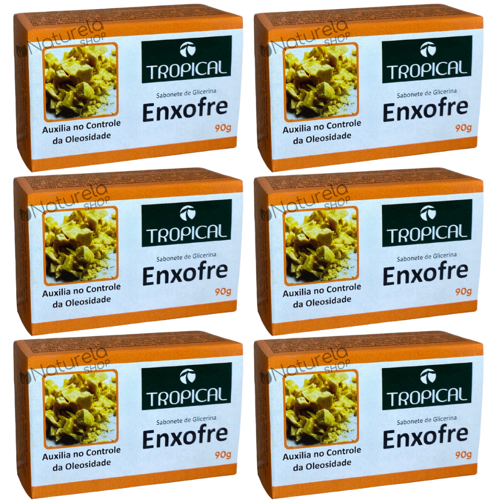 6 Un. Sabonete Barra Enxofre - Tropical 90g em Oferta na Shopee