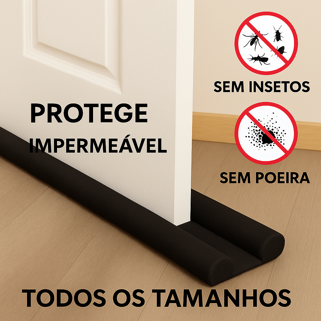 Veda Porta 70cm até 1,20cm Rolinho Protetor de Porta Contra Insetos poeira Impermeável reforçado em Oferta na Shopee