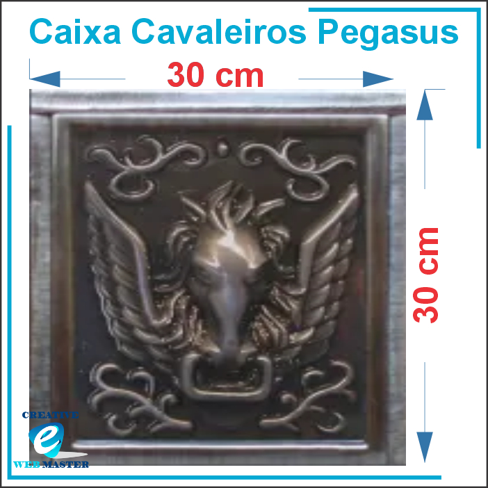 Caixa Armadura Cavaleiros do Zodiaco em Papel Couchê Brilho 300g - 30 cm²