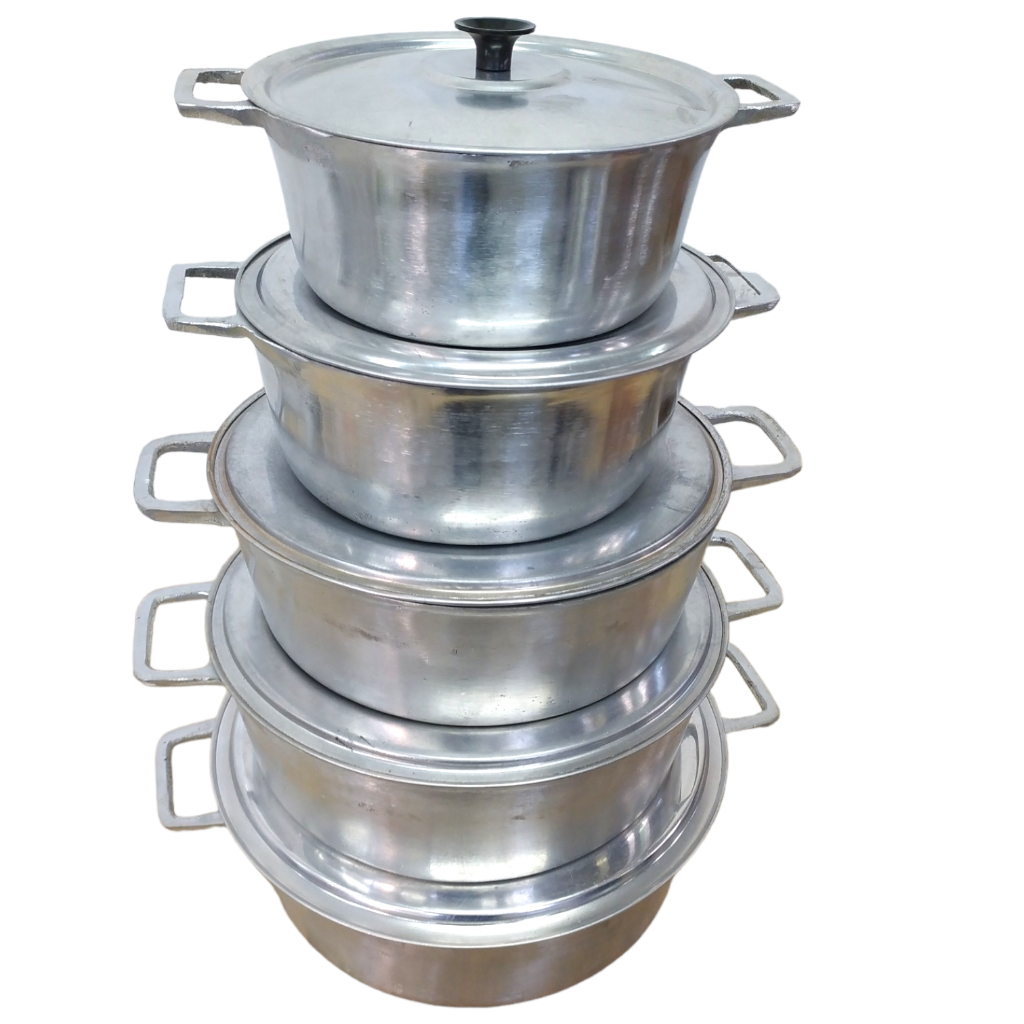 Jogo Panela Aluminio Batida Fundido Grossa Conjunto Kit 5 Peças Alça aluminio