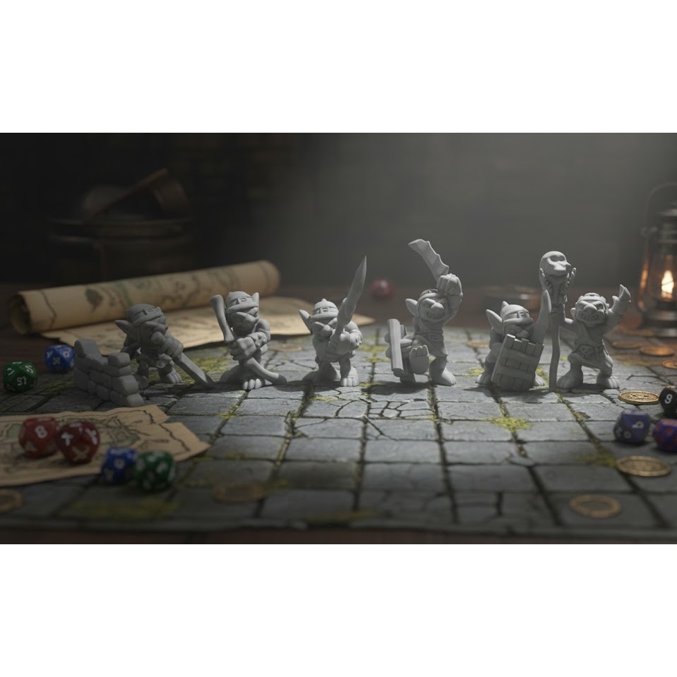 Miniaturas Goblin Warriors – Inimigos para RPG / Mesa