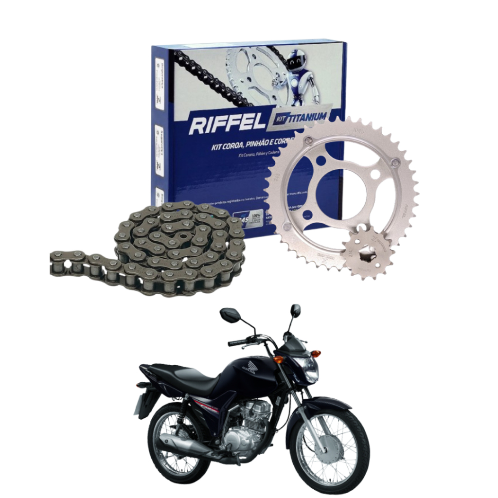 Kit Relação Tração Transmissão Fan Cg Titan 125 83 84 85 86 87 88 89 90 91 92 A 99 Original Riffel