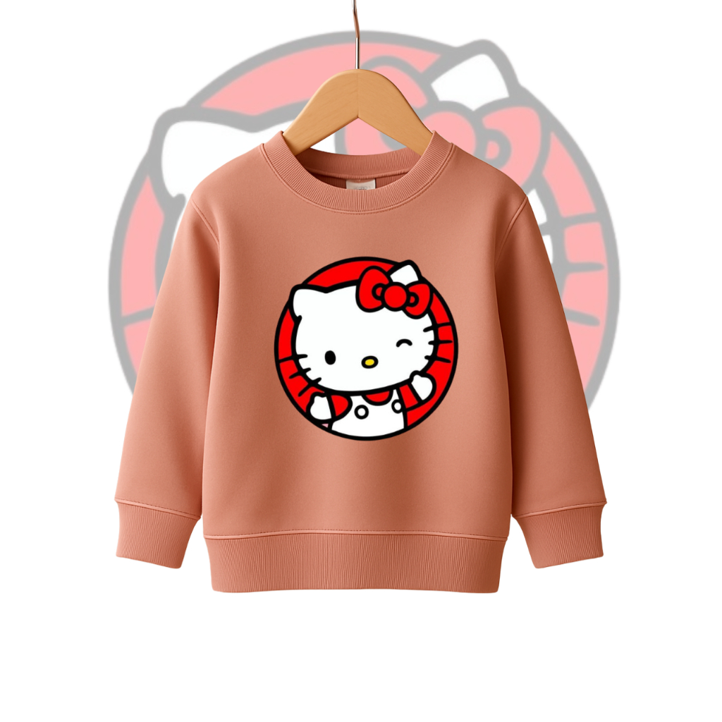 Moletom Infantil Menina Blusa de Frio Casaco Infantil Rosa Hello Kitty Estampado Feminino Infantil Algodão Roupa de Frio