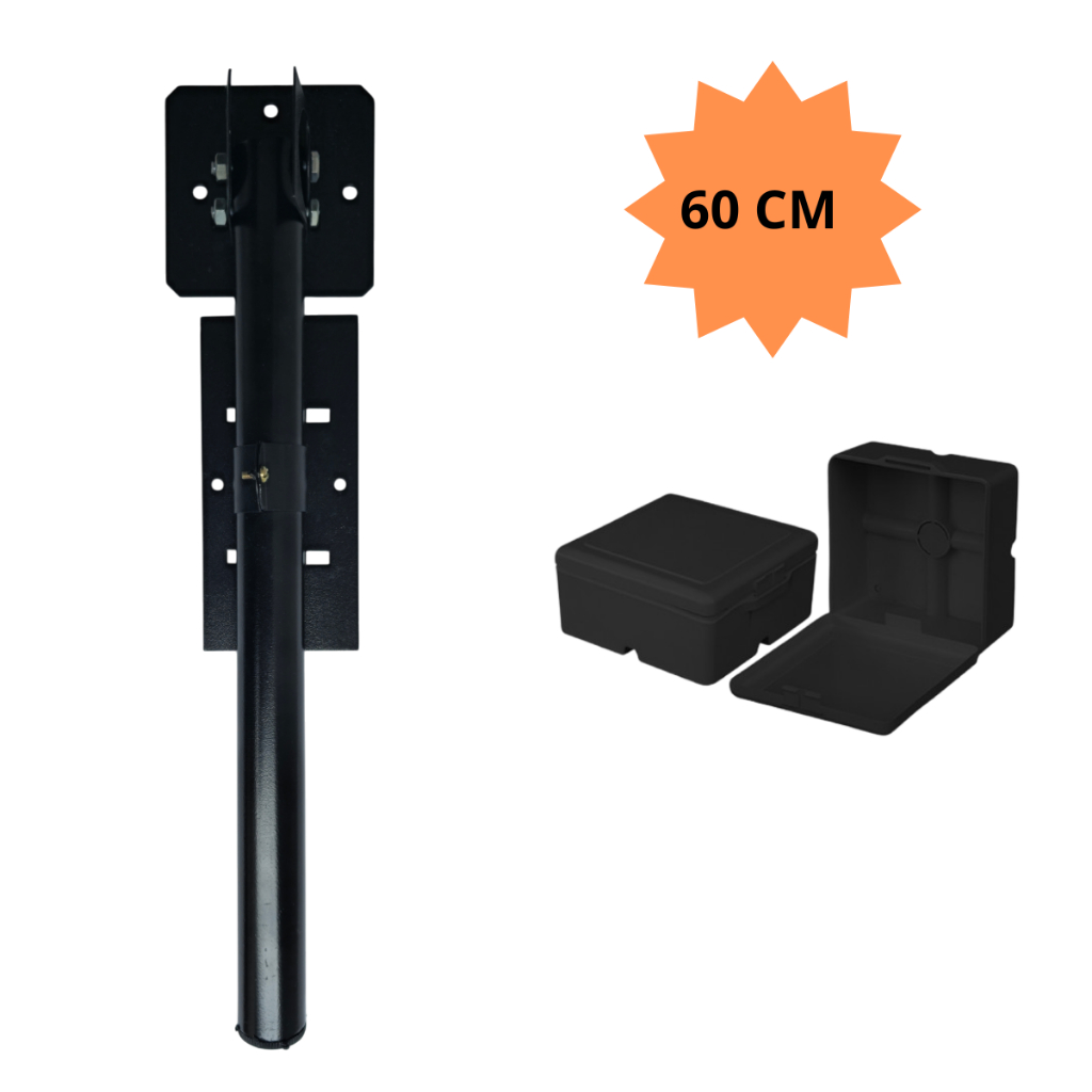 Suporte de Ferro Ajustável 60cm para Câmera de Segurança + Caixa Sobrepor Preta em Oferta na Shopee