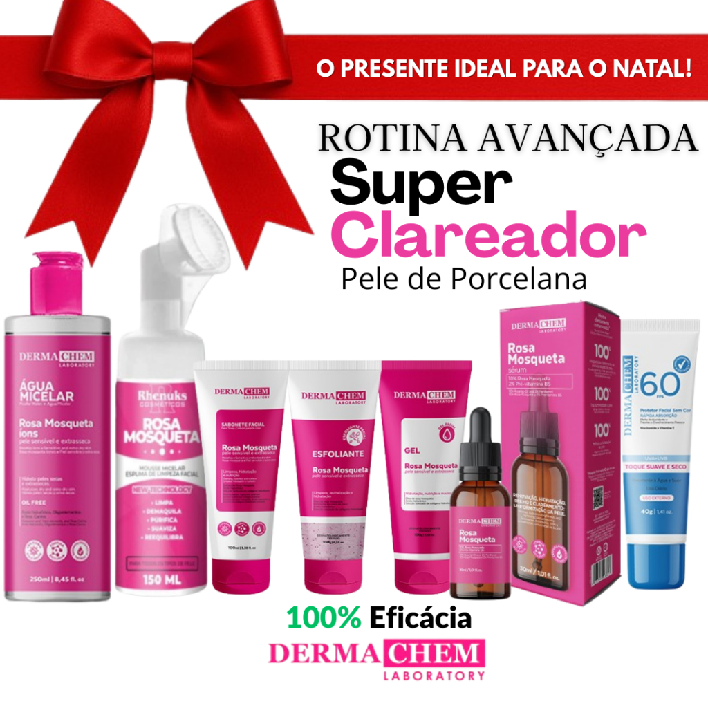 Kit Skincare Avançado Rosa Mosqueta Ultra Clareador e Hidratante Pele Macia  Dermachem