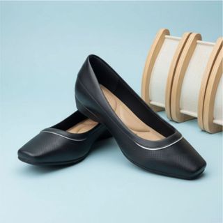 Sapatilha Sapato Feminino Usaflex Couro Baixo Bico Quadrado Amortecedor Confortável em Oferta na Shopee