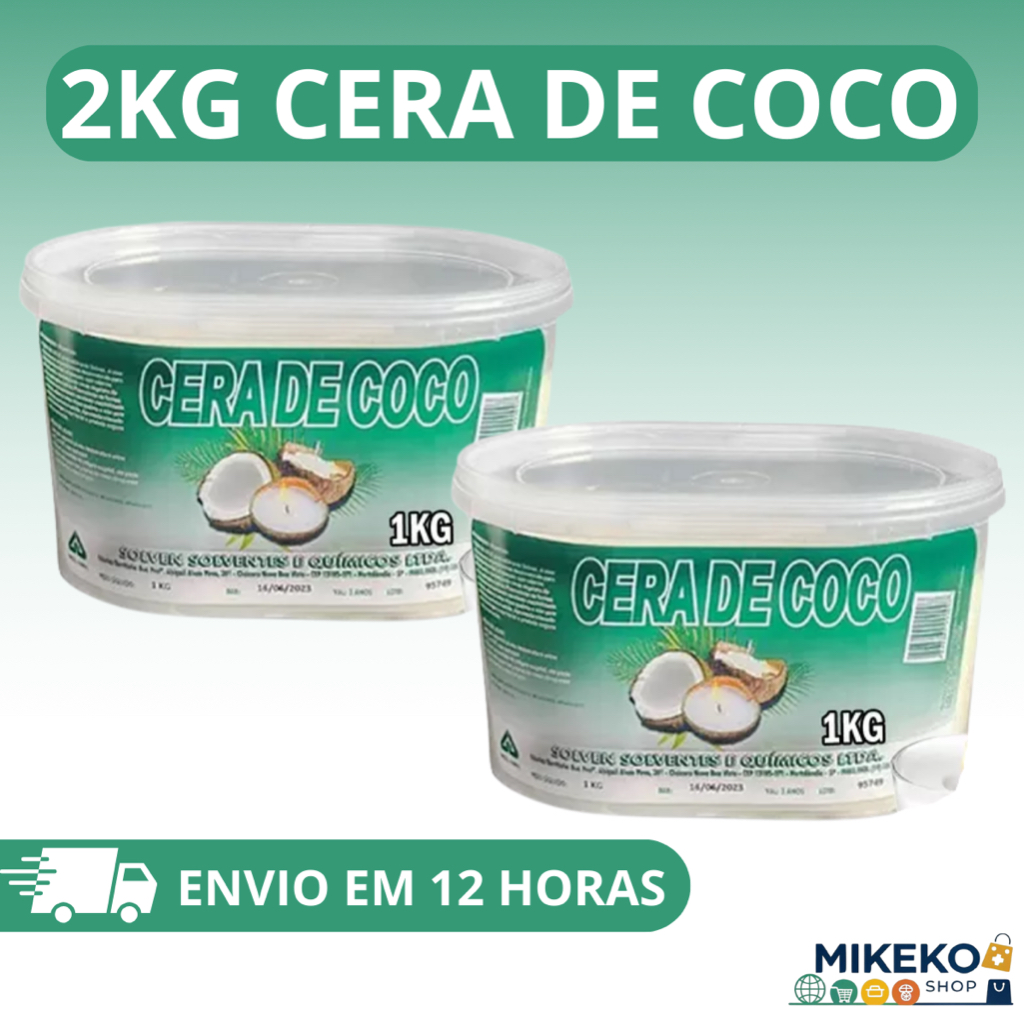Kit 2kg Cera de Coco para Velas 100% Vegetal Solven