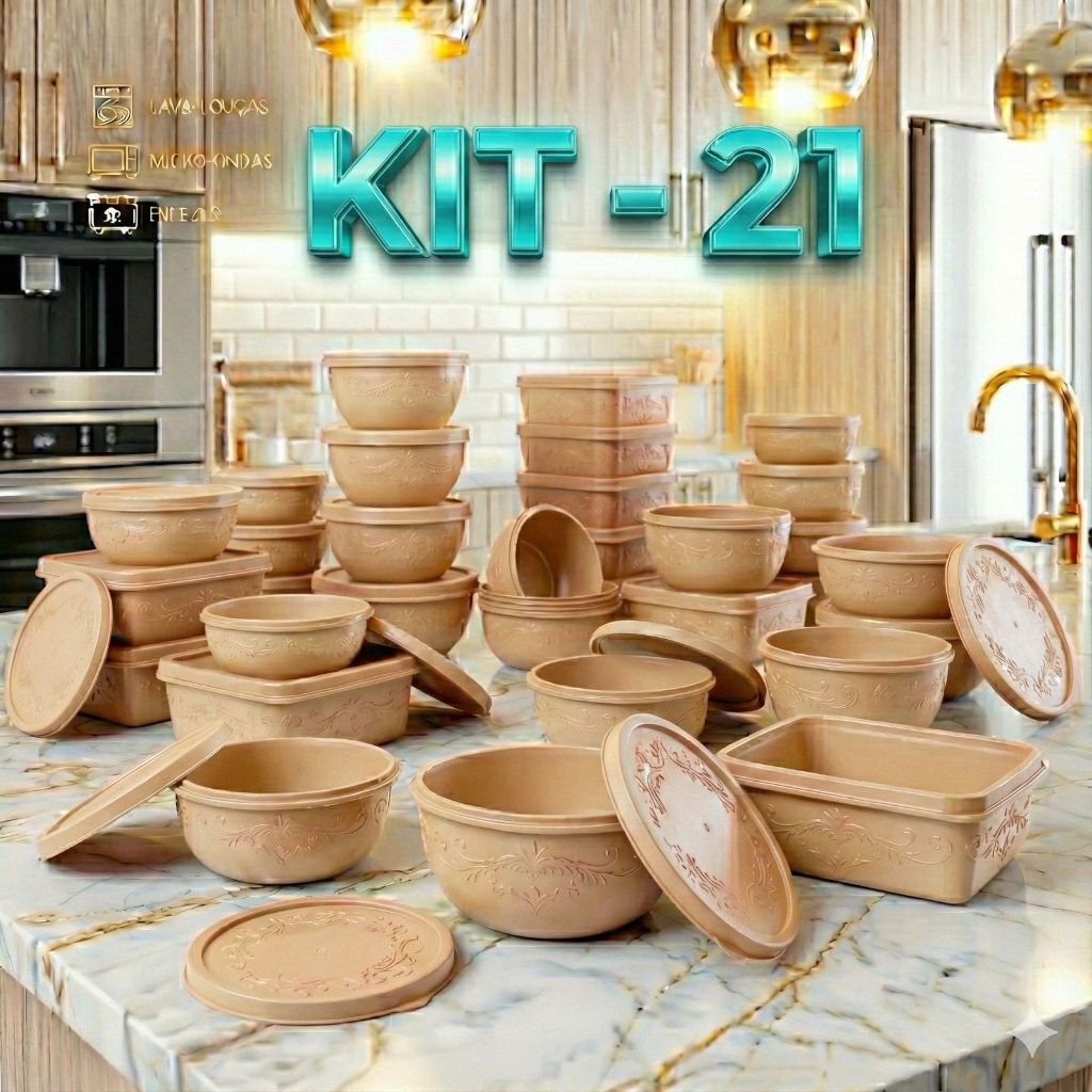 Kit 21 Peças Oliplast – Organização Total para Sua Cozinha em Oferta na Shopee