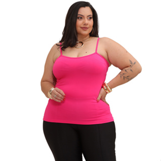 Regata Feminina em Suplex de Qualidade e Confortavél Alcinha Fina Simples Tm Slim e Plus Francesca em Oferta na Shopee