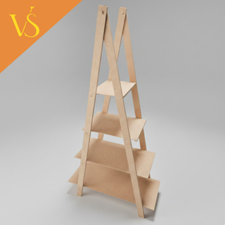 Escadinha Decorativa MDF Cru E Branca 4 Andares para Painéis e Cenários Festa Eventos em Oferta na Shopee