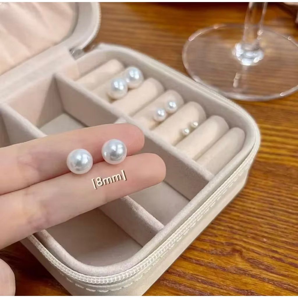 1 Par De Brinco Pérola Clássica 8mm – Elegante e Versátil