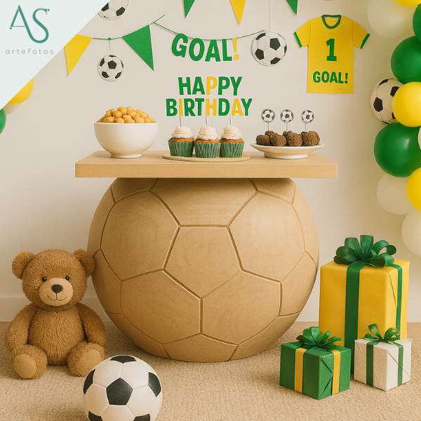 Mesa Desmontável Modelo Bola De Futebol Em MDF Crú em Oferta na Shopee