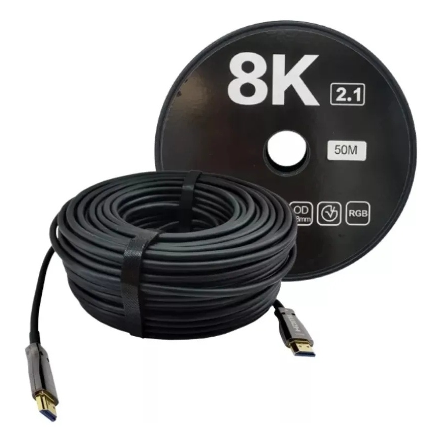 5M/10M/20M/3O/40/50M/60/70/100M  8K 2.1  2.2  Cabo HDMI Fibra Optica