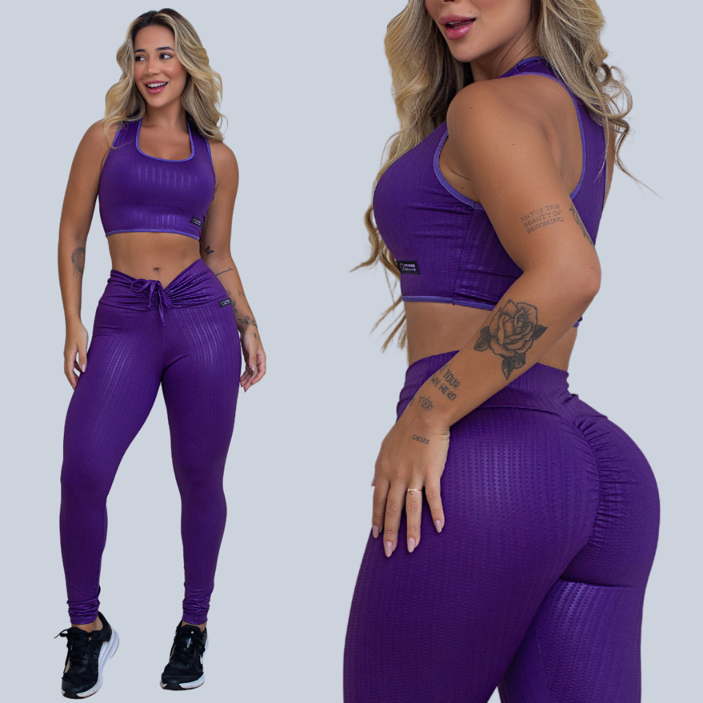 Conjunto Academia Cirre Top e Legging Levanta Bumbum