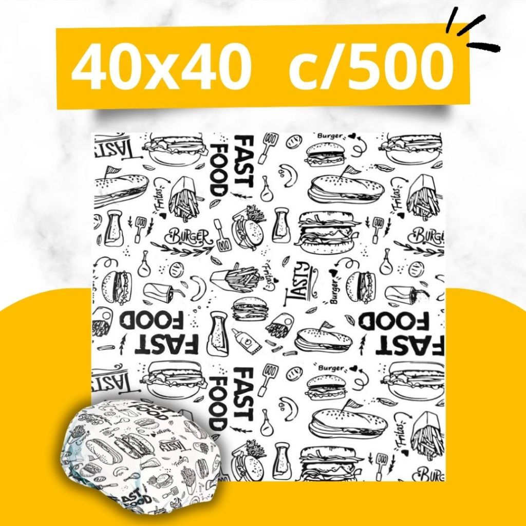 Papel Acoplado para Lanches E Frios 40x40cm C/500 fls - com película plástica em Oferta na Shopee