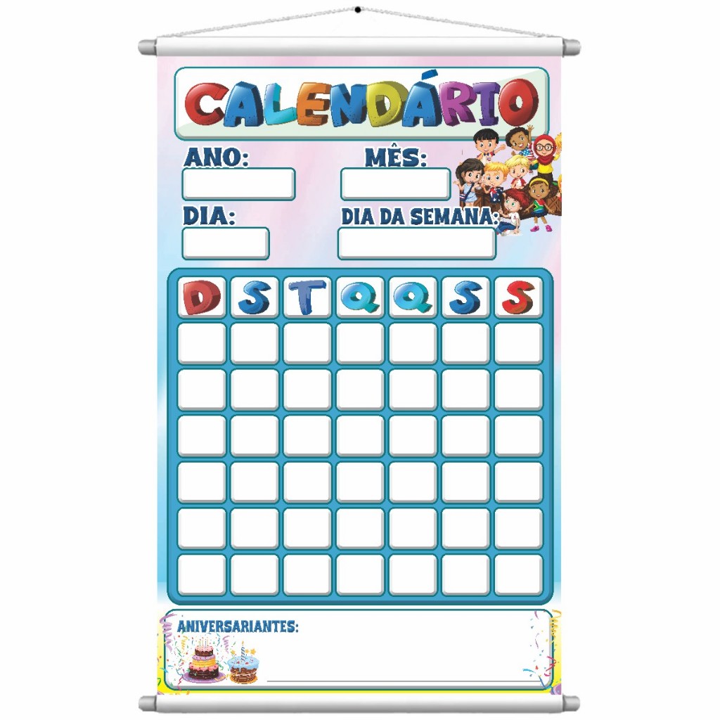 Banner Calendário Infantil Educativo Lona Resistente - Ideal para Escola e Reforço - Pronta Entrega em Oferta na Shopee